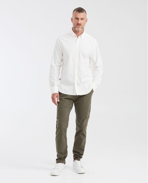 Camisa Slim Fit Manga Larga 100% Algodón para Hombre