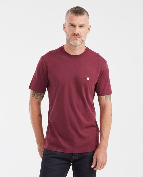 Camiseta Básica Straight Fit Cuello Redondo en Algodón Pima para Hombre
