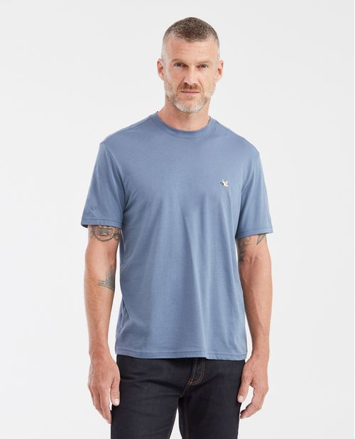 Camiseta Básica Straight Fit Cuello Redondo en Algodón Pima para Hombre