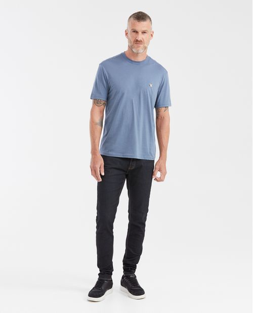 Camiseta Básica Straight Fit Cuello Redondo en Algodón Pima para Hombre