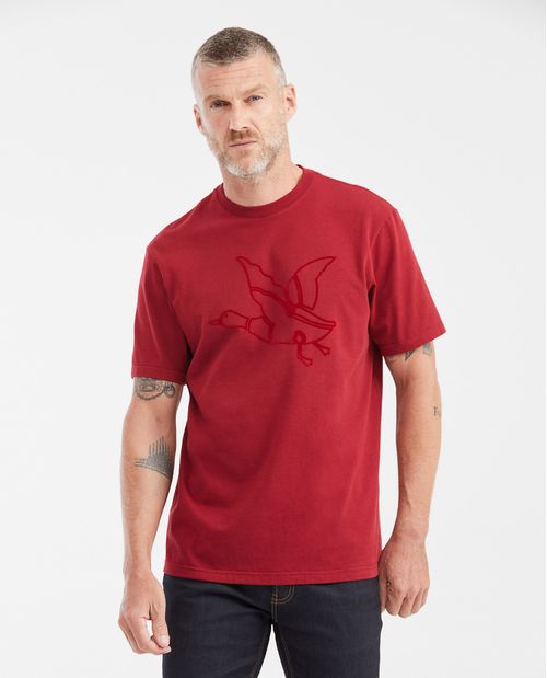 Camiseta Classic Fit Estampada en Algodón más Grueso para Hombre