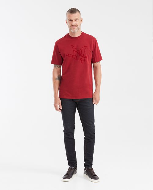 Camiseta Classic Fit Estampada en Algodón más Grueso para Hombre