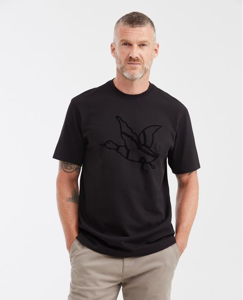Camiseta Classic Fit Estampada en Algodón más Grueso para Hombre