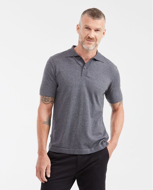 Camiseta Polo Tejida Straight Fit para Hombre