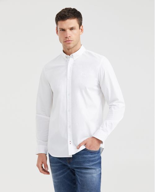 Camisa Manga Larga para Hombre en Algodón y Elastano