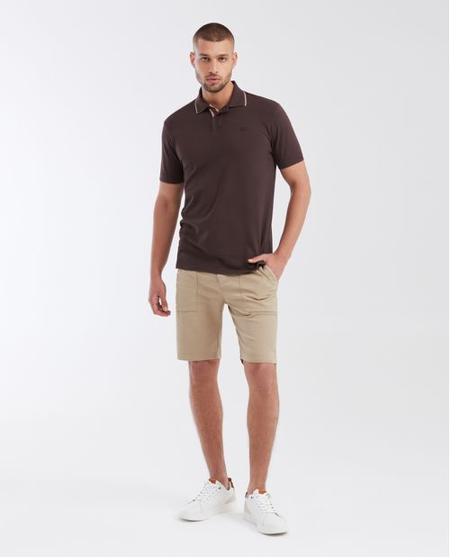 Camiseta Polo Classic Fit con Cuello a Rayas para Hombre
