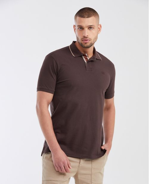 Camiseta Polo Classic Fit con Cuello a Rayas para Hombre