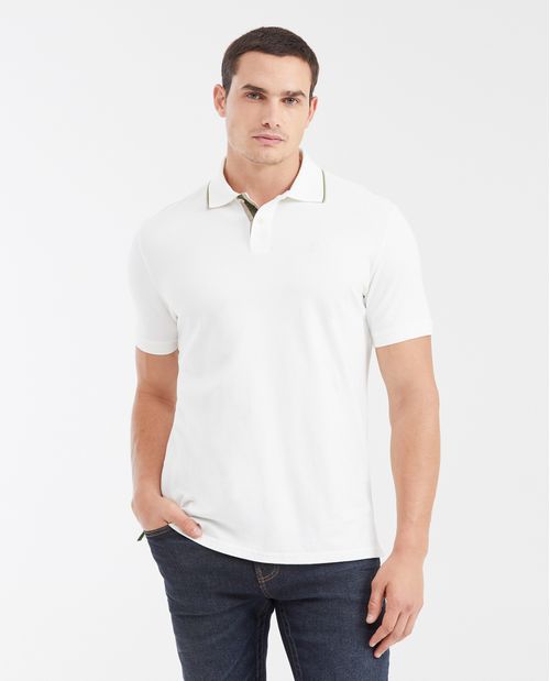 Camiseta Polo Classic Fit con Cuello a Rayas para Hombre