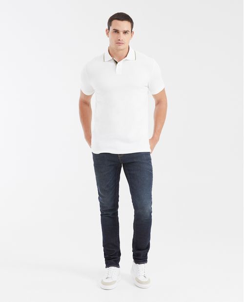Camiseta Polo Classic Fit con Cuello a Rayas para Hombre