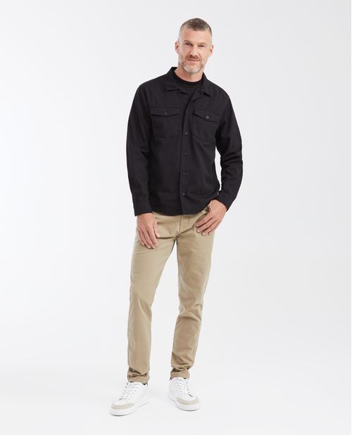 Camisa Classic Fit Manga Larga Diseño Overshirt en Algodón para Hombre