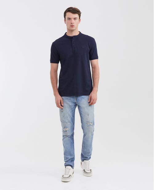 Camiseta Polo Slim Fit Cuello Nerú para Hombre