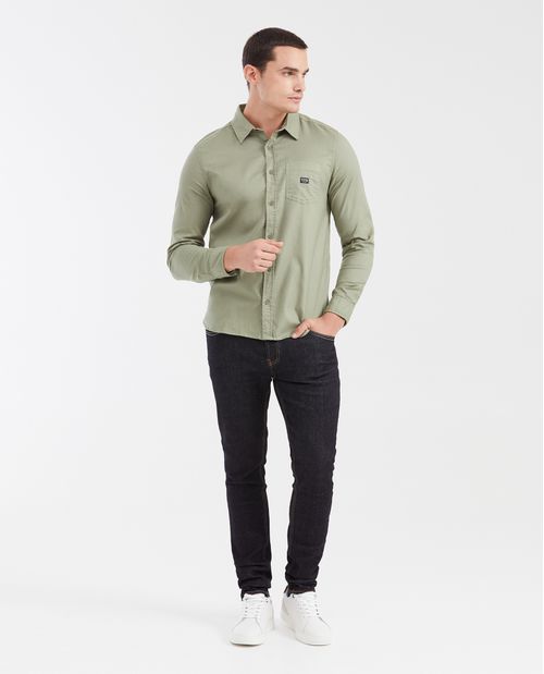 Camisa Slim Fit Manga Larga en Oxford Liviano 100% Algodón para Hombre