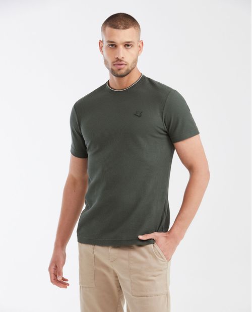 Camiseta Slim Fit Cuello Redondo en Piqué 100% Algodón para Hombre