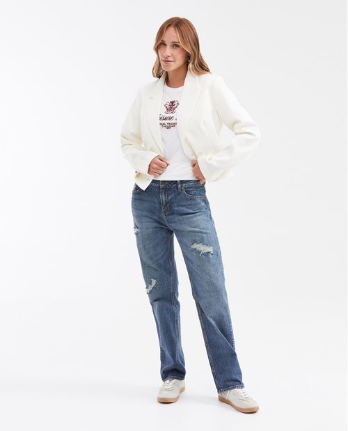 Camiseta Estampada con Detalles Aterciopelados para Mujer