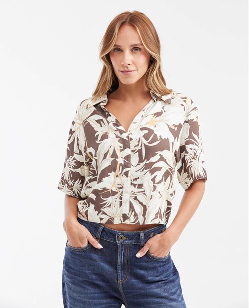 Camisa Manga Corta de Viscosa para Mujer