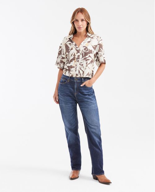 Camisa Manga Corta de Viscosa para Mujer