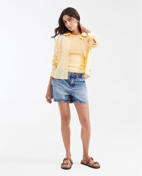 Short en Denim High Rise Azul Medio para Mujer