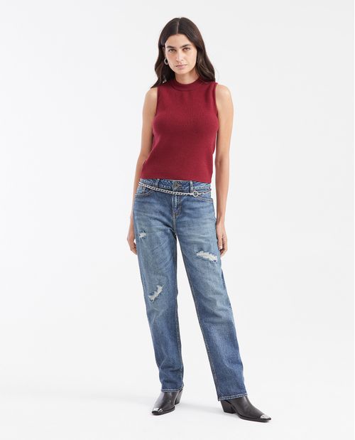 Buzo Sin Mangas de Viscosa para Mujer