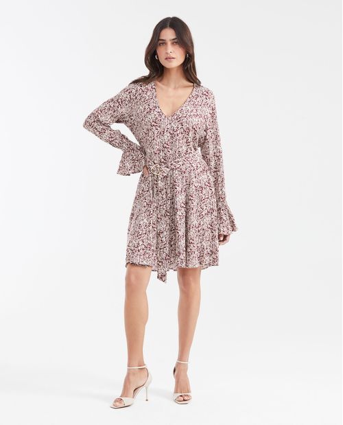 Vestido Manga Larga Viscosa Femenino