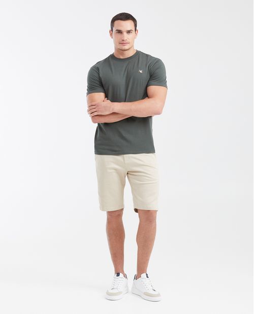 Camiseta Básica Slim fit Cuello Redondo en Algodón para Hombre