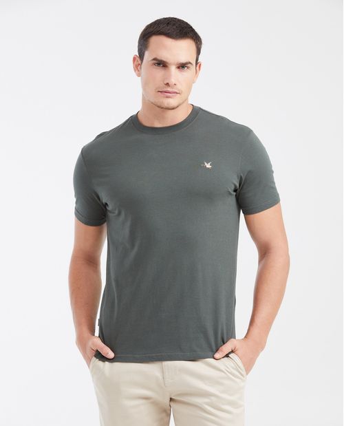 Camiseta Básica Slim fit Cuello Redondo en Algodón para Hombre