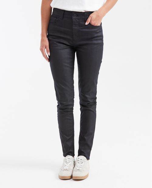 Jean Super High Rise Bota Slim Azul Ultra Oscuro Resinado para Mujer