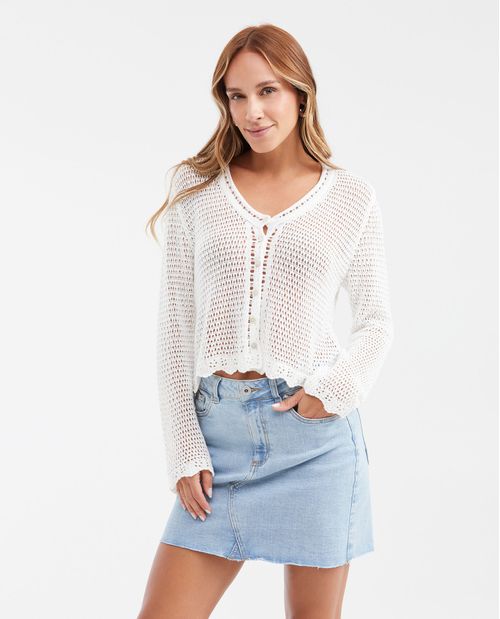 Buso Cardigan Acrílico-Modal Femenino