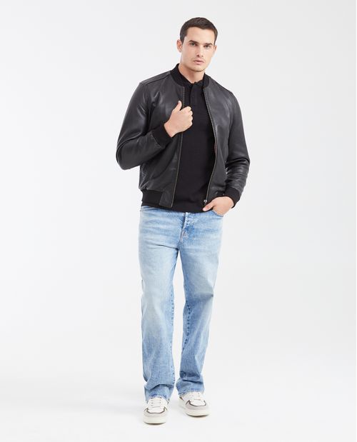 Jean Relaxed Fit Tiro Alto Boot Cut Azul Claro Vintage para Hombre