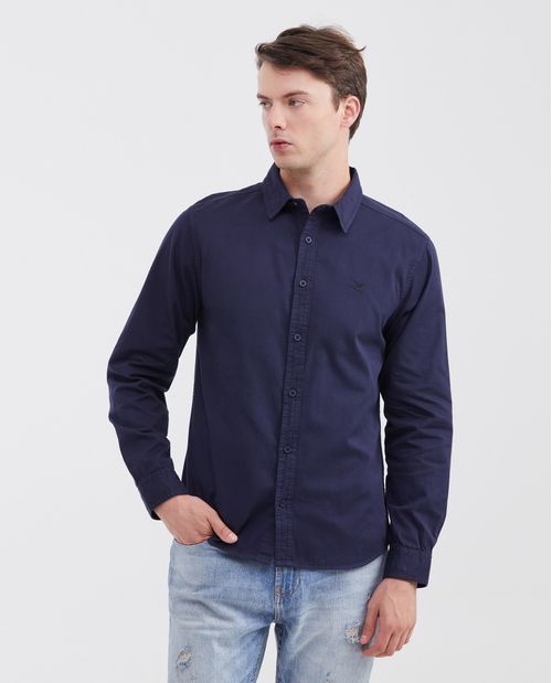 Camisa Slim Fit Manga Larga 100% Algodón para Hombre