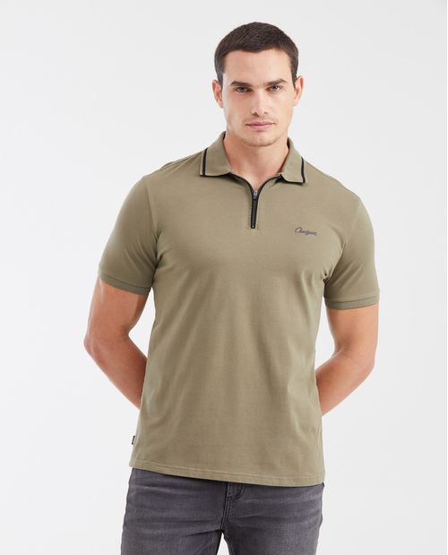 Camiseta Polo Slim Fit con Perilla de Cierre para Hombre