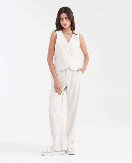 Women's Pants Palazzo Viscosa-Lino Blend