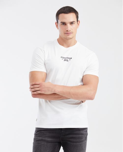 Camiseta Slim Fit Cuello Redondo con Estampado en Algodón para Hombre