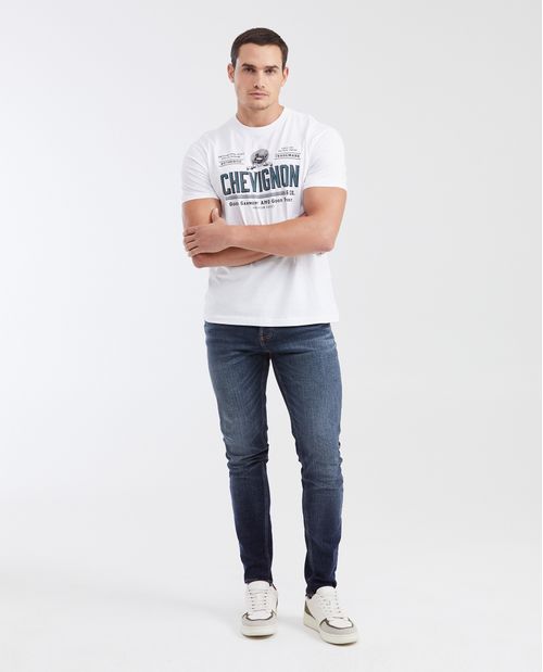 Camiseta Classic Fit Cuello Redondo con Estampado para Hombre