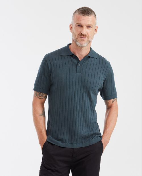 Camiseta Polo Tejida Straight Fit para Hombre