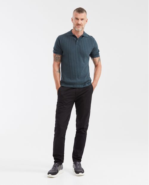 Camiseta Polo Tejida Straight Fit para Hombre