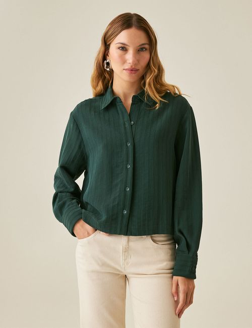 Camisa Silueta Recta Para Mujer