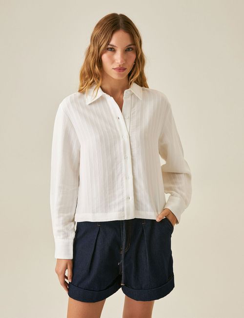 Camisa Silueta Recta Para Mujer