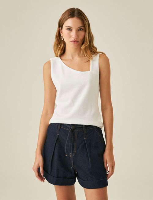 Camiseta Top Texturizado Para Mujer