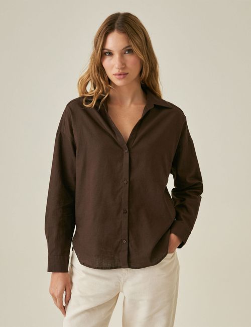 Camisa Silueta Recta Para Mujer