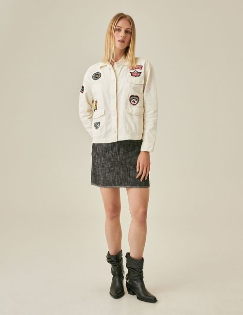Chaqueta Cuello Camisero Para Mujer