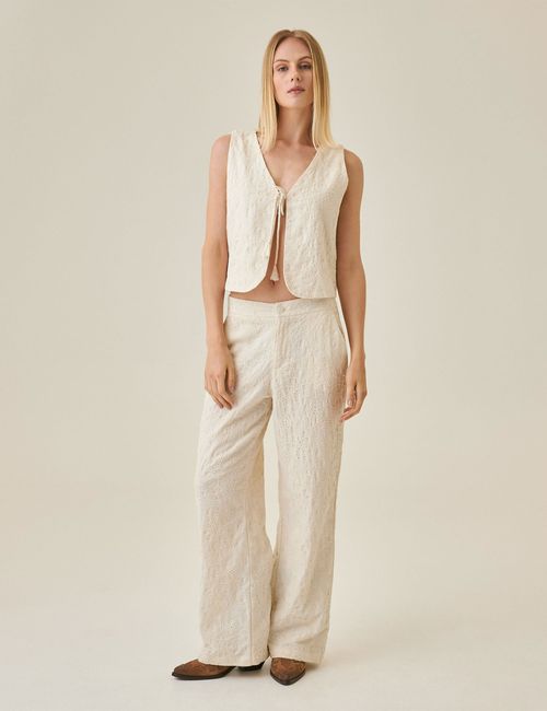 Pantalon Silueta Recta Para Mujer