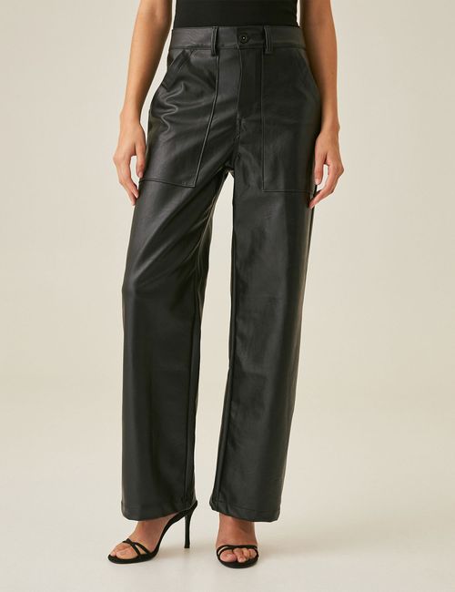 Pantalon Faux Leather Para Mujer