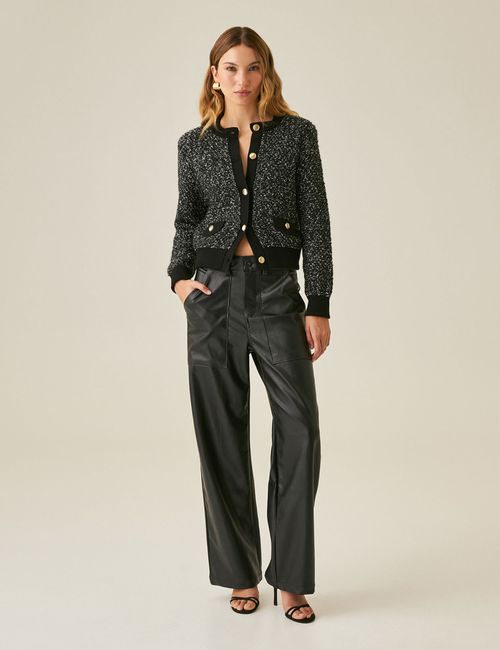 Pantalon Faux Leather Para Mujer