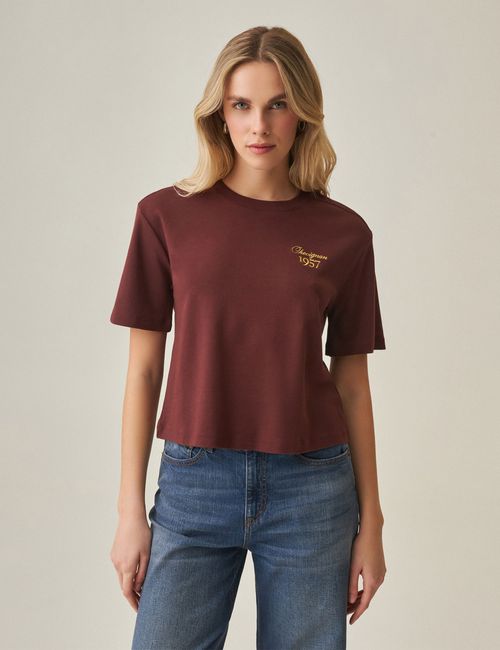Camiseta Bordada Para Mujer