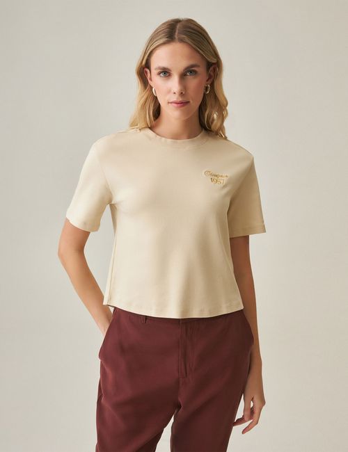 Camiseta Bordada Para Mujer