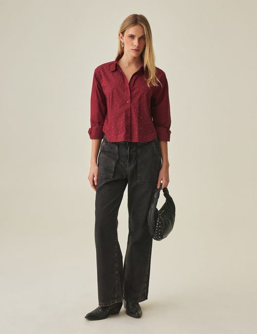 Camisa Straight Fit Para Mujer