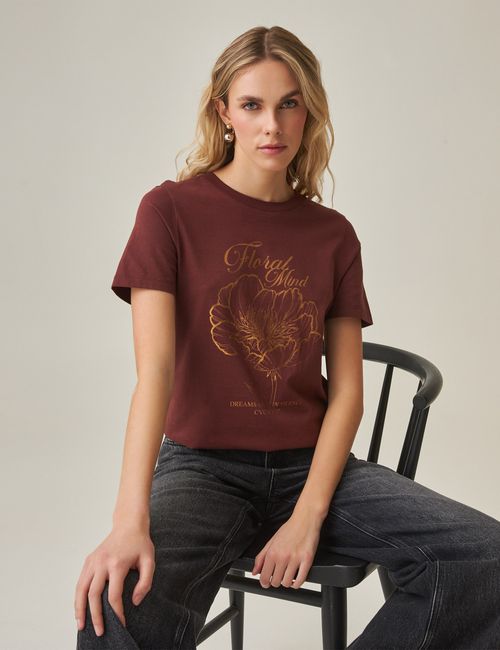 Camiseta Grafica Slim Fit Para Mujer