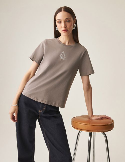Camiseta Manga Corta Para Mujer